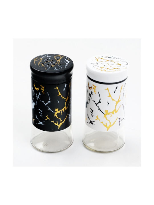 Salt Pepper Shaker Set Pufo Elegant 11 Cm White Black