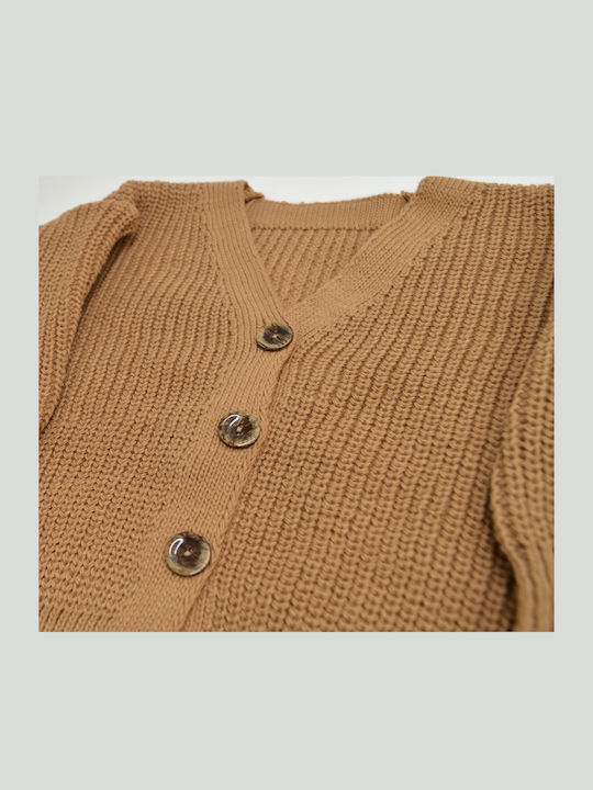 Kinderstrickjacke Gestrickt Kaffee