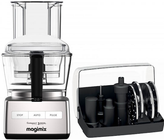 Magimix Cs3200xl Multifunctional Robot 650w Professional Motor 30-year Warranty 3 Bowls 2.6l 2.2l 1.2l Automatic Speed Made In France Chrome