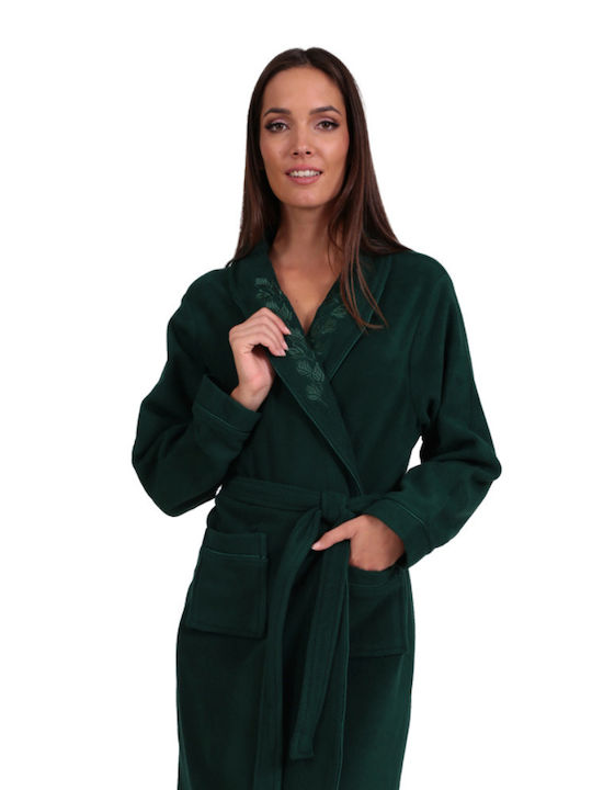 Lydia Creations Winter Women's Fleece Robe Green