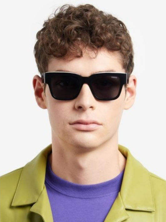 Polaroid Women's Sunglasses with Black Horn-Rimmed Frame and Grey Lenses PLD6198/S/X 807/M9