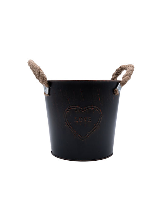 Uncle George Blumentopf Metall Schwarz