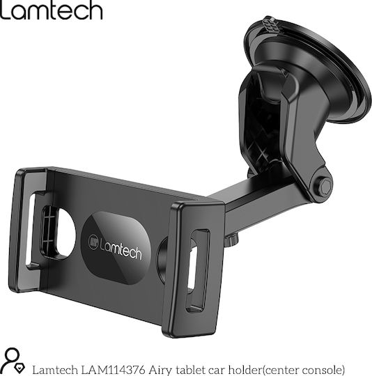 Lamtech Βάση Κινητού Αυτοκινήτου με Ρυθμιζόμενα Άγκιστρα Μαύρη