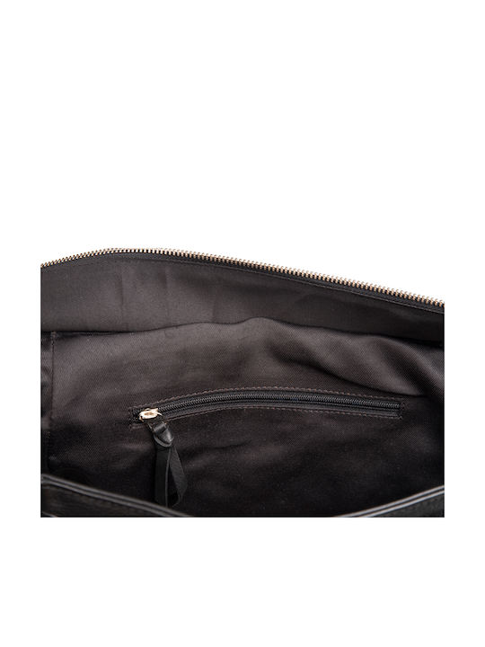 Leder Damentasche Schultertasche Schwarz