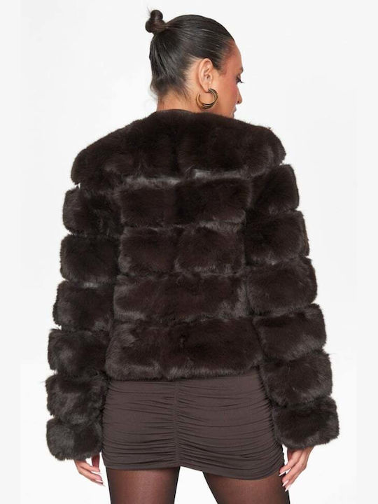 Women's Short Fur Coffee