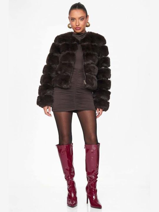 Women's Short Fur Coffee