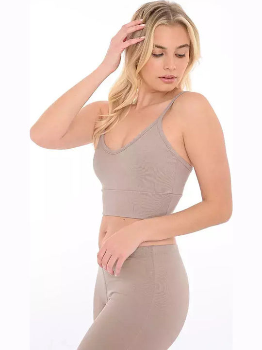 Women's Bra without Padding Brown