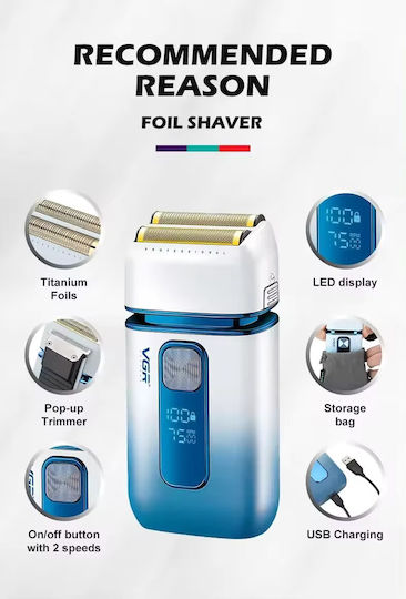 VGR Foil Electric Shaver Face Rechargeable