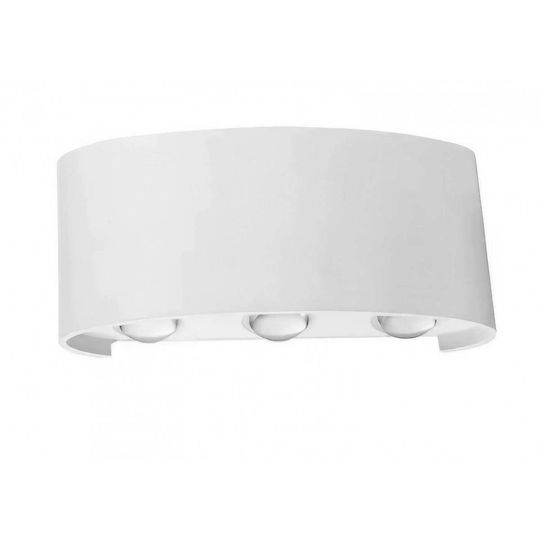 Wall Mounted Light Flippy Interior Exterior Moisture Resistant 8 W Warm Light Aluminum White 22x8 Cm