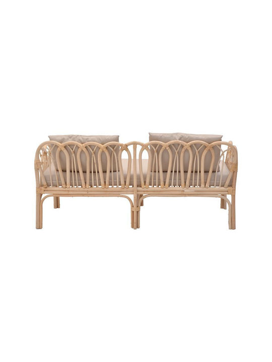 Ytrone Bank Außenbereich Rattan mit Kissen 166x61.5x71cm