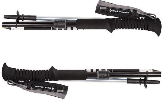 Black Diamond Pair of Compact Aluminum Fast Lock Trekking Poles with 3 Sections Diamond Distance Z Black 201gr