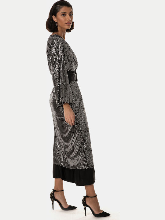 Κιμονό Oversized Παγιέτες Μαύρο Μαύρο