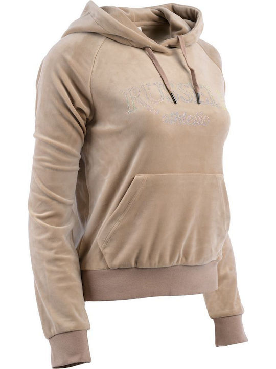 Cropped Women's Sweatshirt Hooded Beige