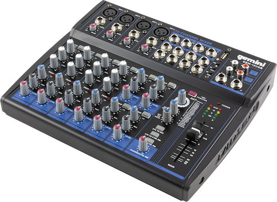 Gemini Αναλογική Κονσόλα 12 Καναλιών με Phantom Power & 16 Εισόδους XLR & Bluetooth
