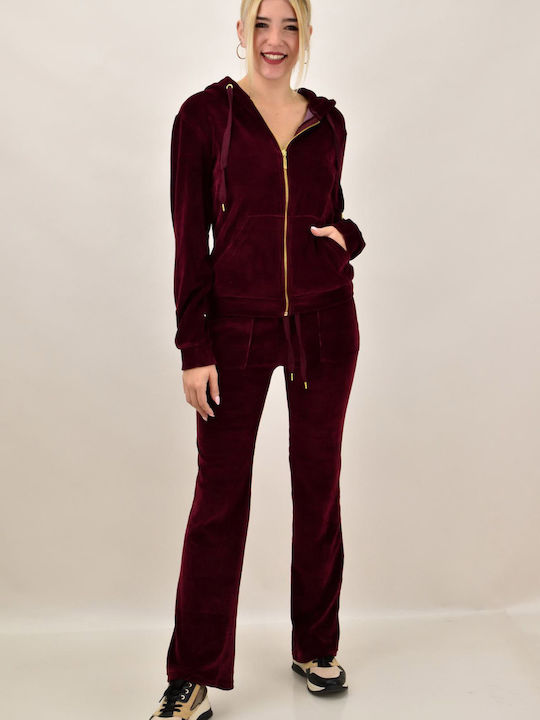 Potre Sweatsuit Velvet Burgundy