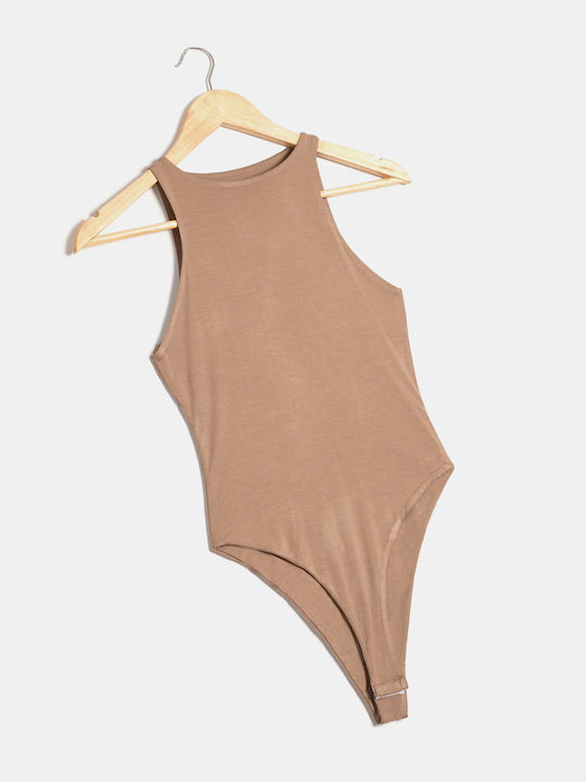 Ärmelloser Bodysuit Beige Beige