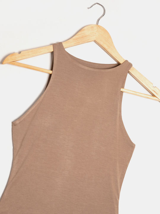 Ärmelloser Bodysuit Beige Beige
