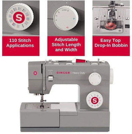 Singer Conventional Sewing Machine 4432 Heavy Duty Gray