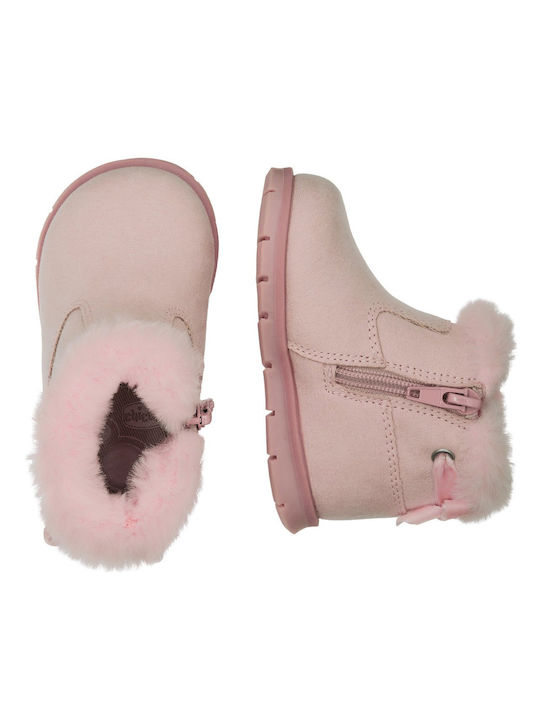 Chicco Kids PU Leather Boots with Zipper Pink