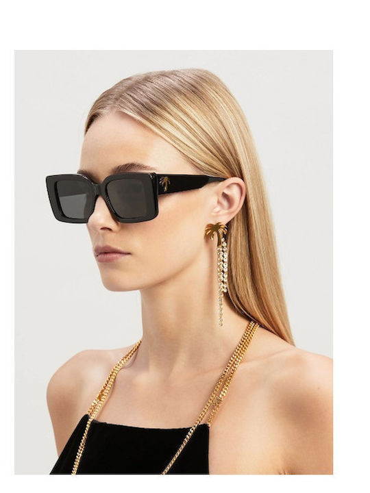 Palm Angels Unisex Γυαλιά Ηλίου με Μαύρο Κοκκάλινο Σκελετό και Μαύρο Φακό
