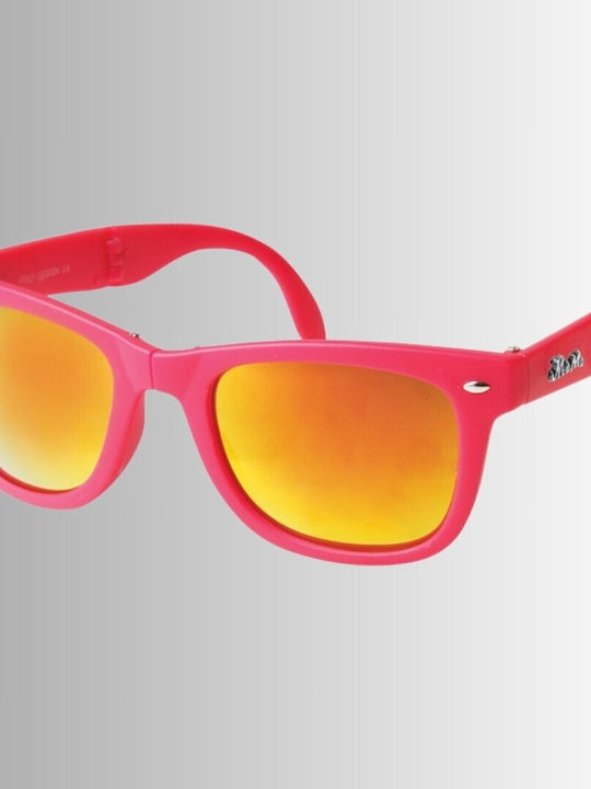 V-store Sunglasses with Red Plastic Frame and Orange Mirror Lens 01/05/7032