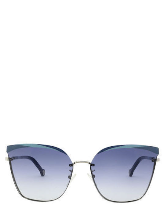 Carolina Herrera Women's Sunglasses with Blue Metal Frame and Blue Gradient Lens SHE 147 0538