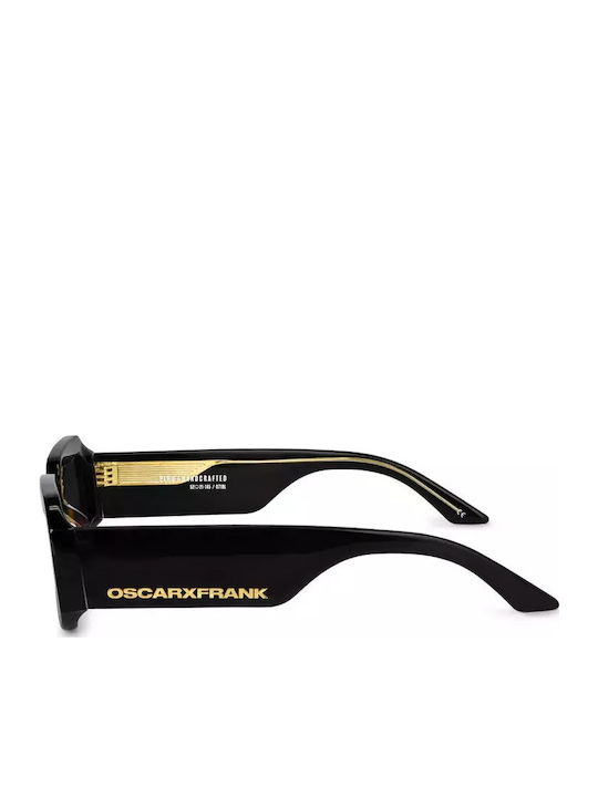 Oscar & Frank Piru Unisex Sunglasses with Black Plastic Frame and Black Lens