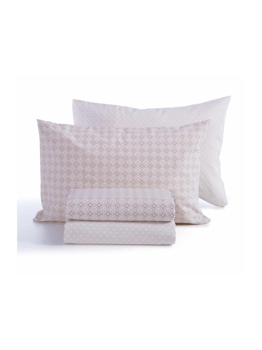 Nef-Nef Homeware Sheet Sets Queen with Elastic 160x200+35cm. Module Ecru 4pcs