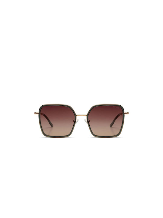 Komono Women's Sunglasses with Brown Metal Frame and Brown Gradient Lens KOM-S9979