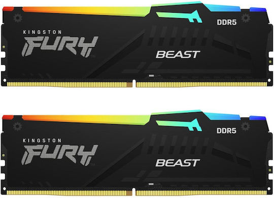 Kingston Fury Beast RGB 16GB DDR5 RAM with 2 Modules (2x8GB) and 6000 Speed for Desktop