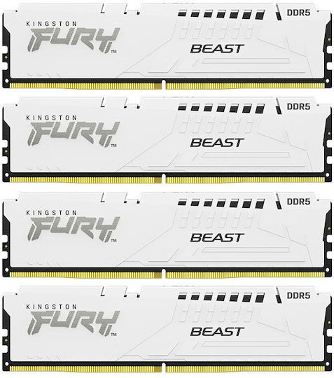 Kingston Fury Beast DDR5 64GB RAM με 4x16GB Modules και Ταχύτητα 5200 για Desktop