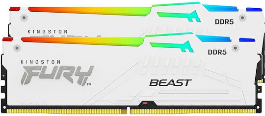 Kingston Fury Beast RGB 64GB DDR5 RAM with 2 Modules (2x32GB) and 6000 Speed for Desktop