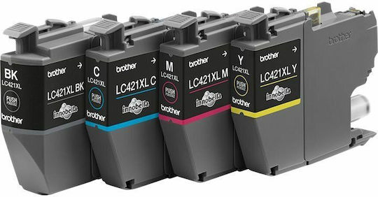 Brother LC421XL Original Pack of 4 InkJet Printer Inks Yellow / Cyan / Magenta / Black (LC-421XLVALDR)