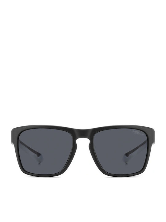 Polaroid Men's Sunglasses with Black Plastic Frame and Gray Lens PLD7052/S 003/E3