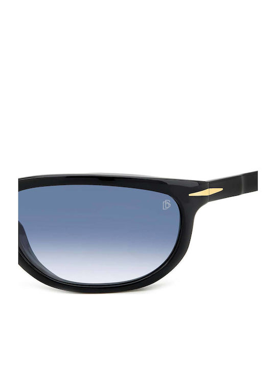 David Beckham Men's Sunglasses with Black Plastic Frame and Blue Gradient Lens DB 7117/s 807/08