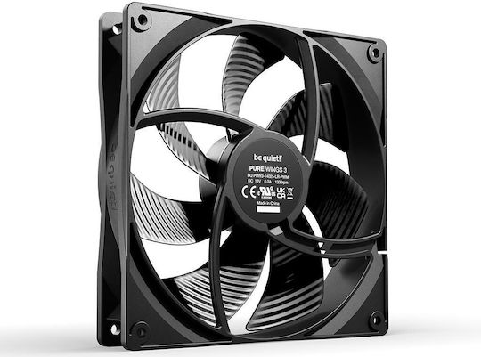 Be Quiet Pure Wings 3 Case Fan 140mm 1200rpm 57.4cfm Without LED Lighting and 4-Pin PWM Connection