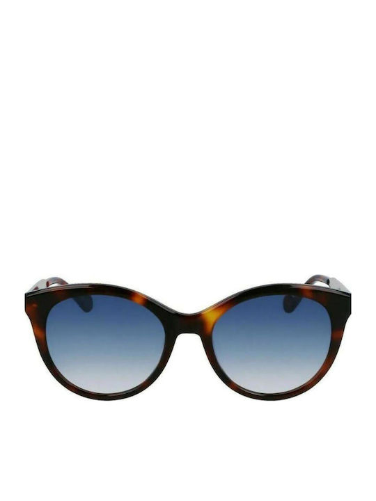 Liu Jo Women's Sunglasses with Brown Tartaruga Frame and Blue Gradient Lens
