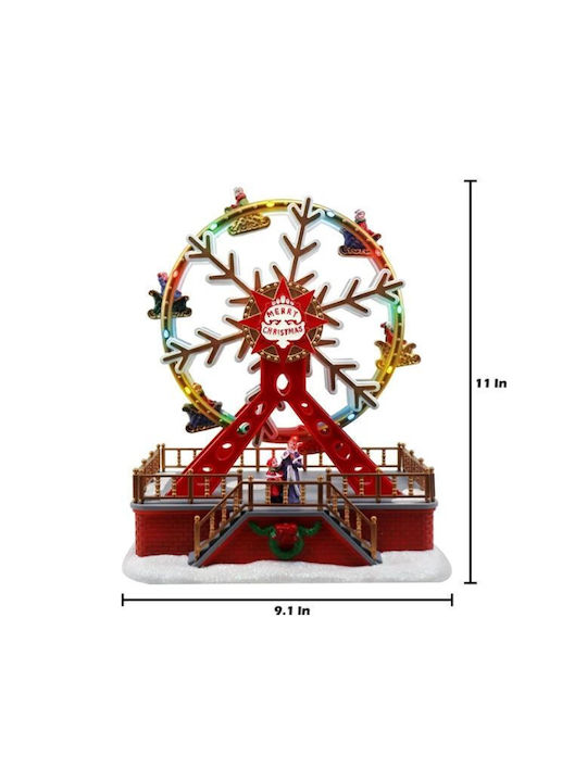 Christmas Illuminated Decorative Ferris Wheel with Battery 13x13x13cm.