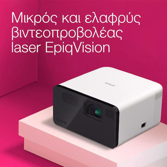 Epson EF-21W Мини Проектор 3LCD Full HD Лазерен с Wi-Fi и вградени високоговорители Бял