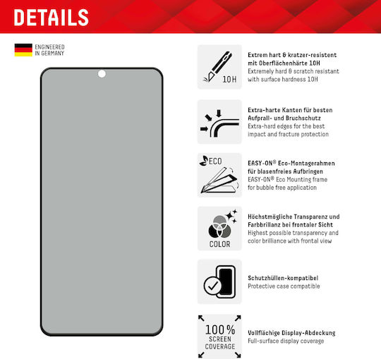 Displex Real Curved 3D Privacy Full Face Tempered Glass (S23)