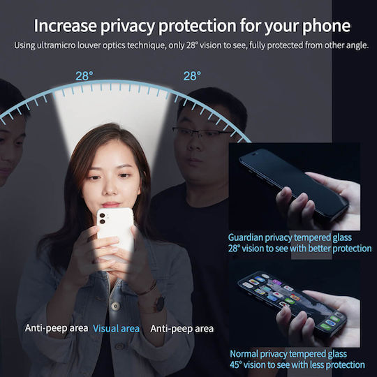 Nillkin Guardian 2.5D 0.33mm Full Face Tempered Glass Black (iPhone 15 Plus / 16 Plus)