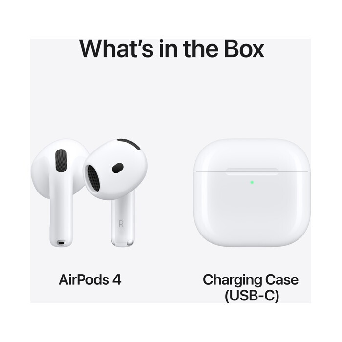 Apple AirPods 4 Earbud Bluetooth Handsfree Ακουστικά με Αντοχή στον Ιδρώτα και Θήκη Φόρτισης Λευκά (MXP63LLA)