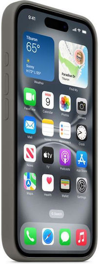 Apple Back Cover Silicone Stone Gray (iPhone 16)
