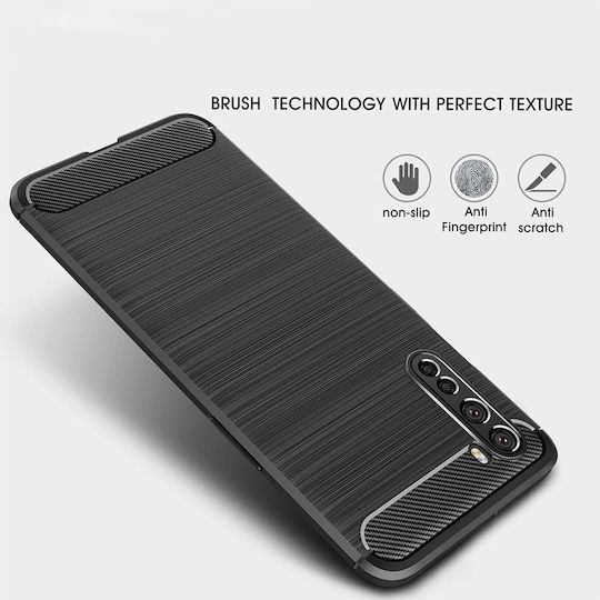 Techsuit Carbon Back Cover Silicon Negru (OnePlus Nord)