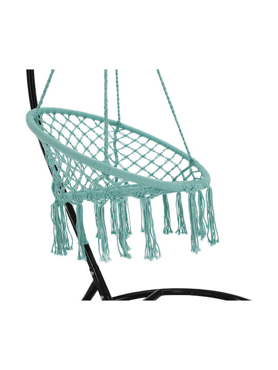 Hängende Garten & Veranda Schaukel Sessel Stoff Grün Belastbarkeit bis 120kg L80xB80xH120cm