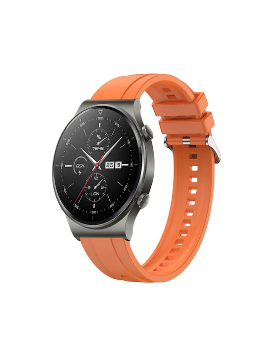 Huawei Watch 4 Reifenmuster Silber Silikonarmband Orange