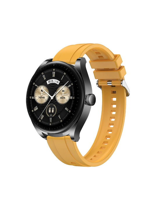 Huawei Watch 4 Tire Pattern Silver Silicone Strap Yellow