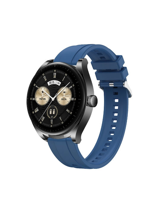 Huawei Watch 4 Tire Pattern Ασημένια Πόρπη Λουράκι Ρολογιού Σιλικόνης Μπλε