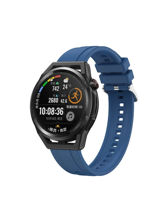 Huawei Watch 4 Tire Pattern Ασημένια Πόρπη Λουράκι Ρολογιού Σιλικόνης Μπλε