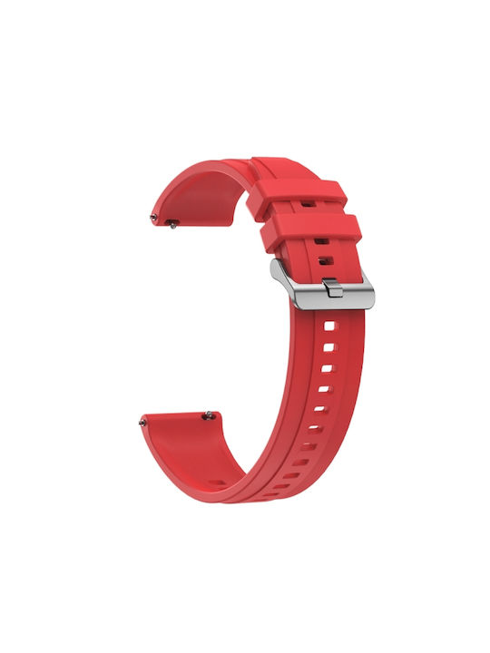 Huawei Watch 4 Reifenmuster Silberne Schnalle Silikon Uhrenarmband Rot